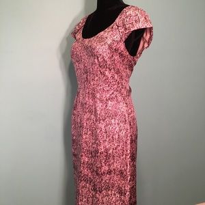 Banana Republic Pink Speckled Cap Sleeve Sheath Dress